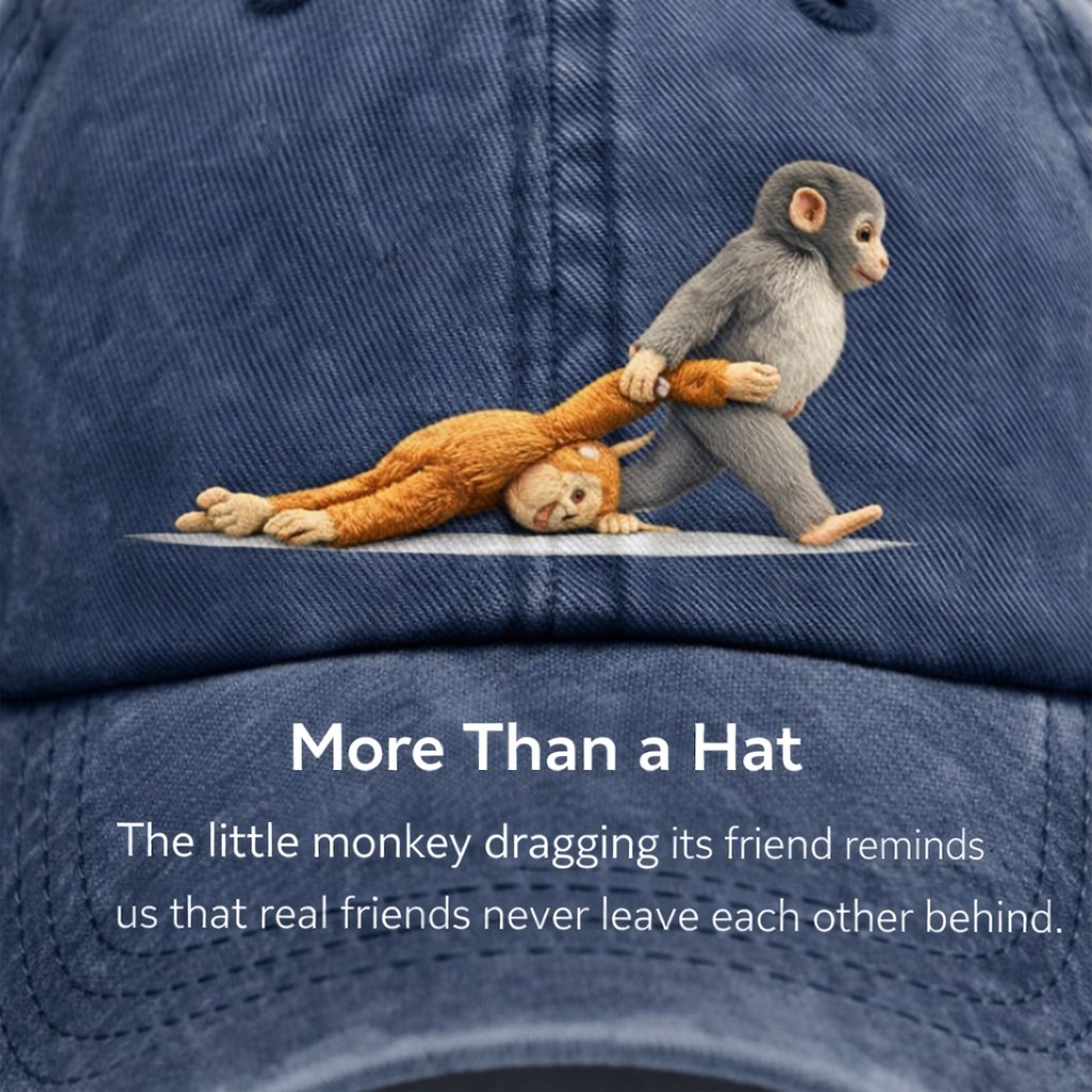 🐵 Team Punch Washed Cotton Baseball Cap – Symbol of Loyalty, Friendship & Companionship | Gift for Animal Lovers