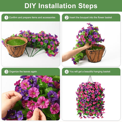 🌺UV Resistant Hanging Artificial Morning Glory Vine 💖 Decorative Flower for Home Garden, Porch, Window Box, Yard and Seasonal Celebrations