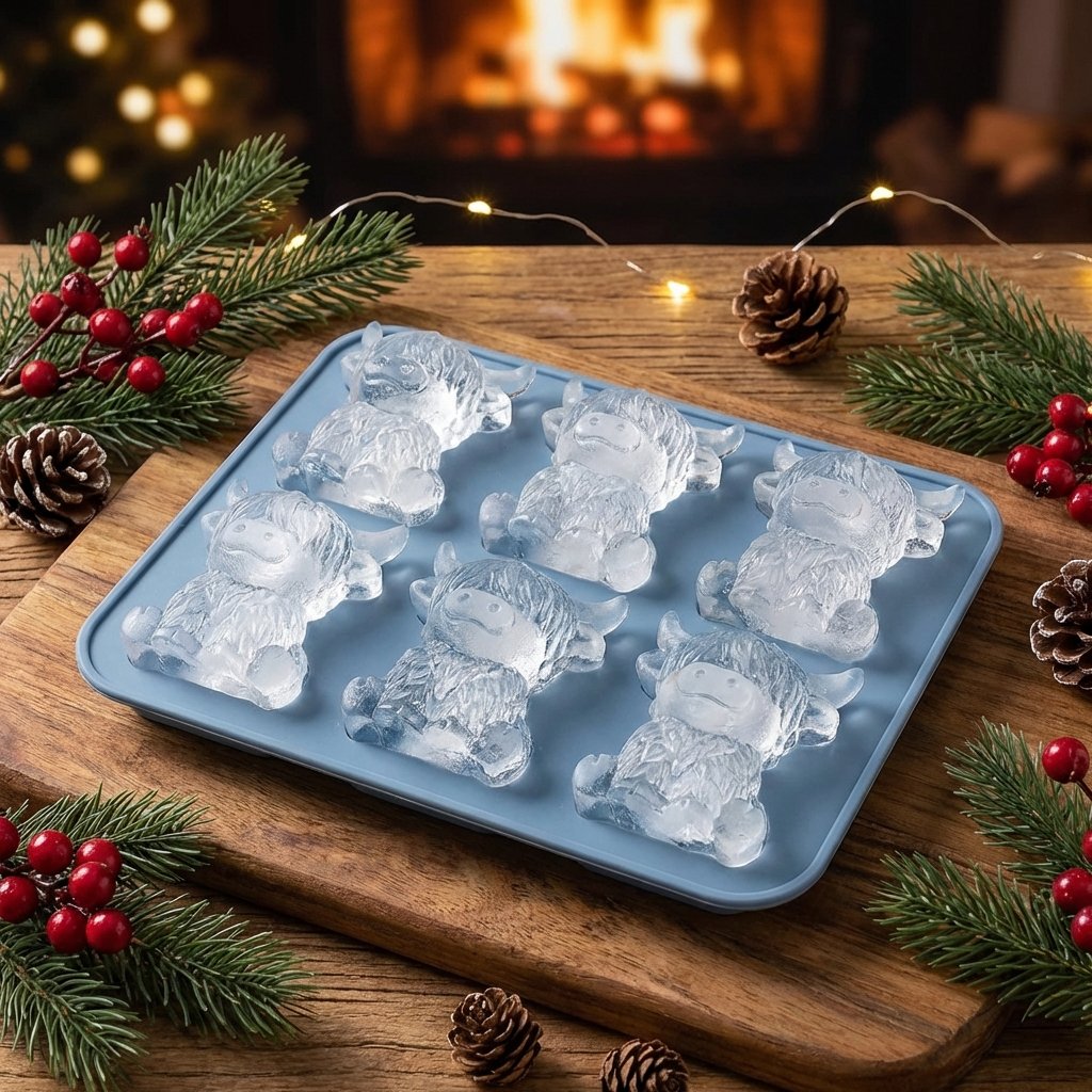 🐮 Mini Highland Cow Ice Cube & Dessert Mold 🧊🍪 Cute 3D Ice for Drinks, Parties & Gifts🎁