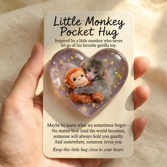 🐵💕Viral Punch Monkey Pocket Hug with Gift Card💌- Emotional Gift for Animal Lovers, Family, Friends, Loved Ones🎁