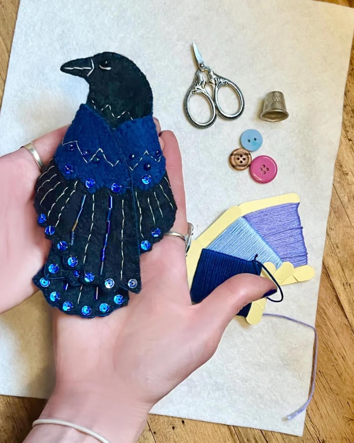 🔥Last Day 49% OFF - 🖤 “Raven’s Keepsake – Guardian of Stitches” 🪡✨| Includes all accessories