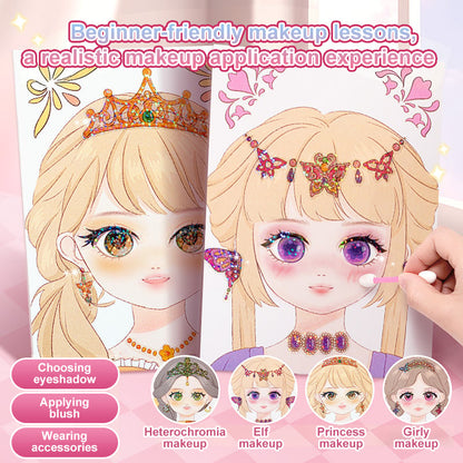 JSR Princess Diamond Painting & Foil Art Craft Kit for Girls – DIY Makeup & Play Paper Book Set, Fun & Sparkling Creative Craft Activity, Perfect Easter Gift for Kids👑✨