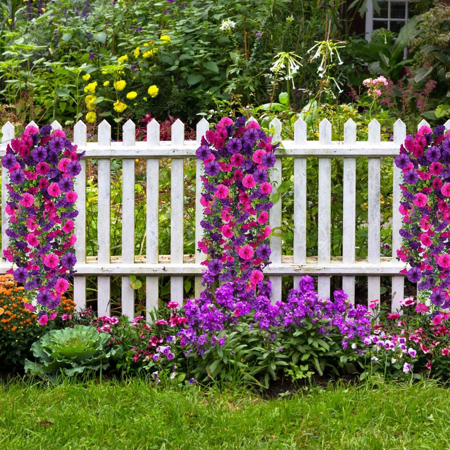 🌺UV Resistant Hanging Artificial Morning Glory Vine 💖 Decorative Flower for Home Garden, Porch, Window Box, Yard and Seasonal Celebrations